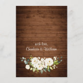 Elegante Weiße Rosen an der Spitze Rustikale Hochz Begleitkarte (Rückseite)