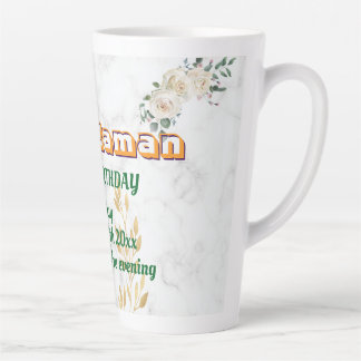 Elegante weiße Rosen-Blumen-16. Geburtstag Milchtasse