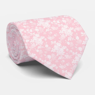 Elegante weiße Rosen rosa floral Krawatte