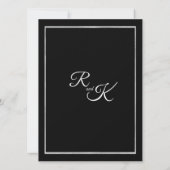 Elegante weiße Rosen Silver Frame Black Wedding Einladung (Rückseite)