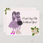 Elegante weiße Rosen werden Sie meine Bridesmaid P Postkarte (Vorne/Hinten)