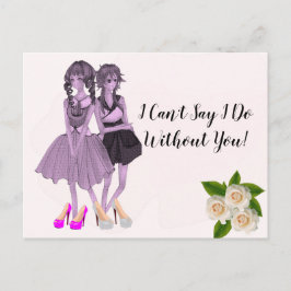 Elegante weiße Rosen werden Sie meine Bridesmaid P Postkarte