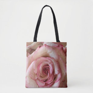 Elegante weiße Rosenschultertasche mit rosa Spitze Tasche