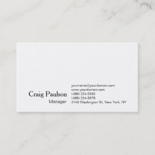 Elegante weiße, Schlichte, trendige Visitenkarte