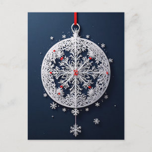 Elegante Weiße Schneeflocke Postkarte