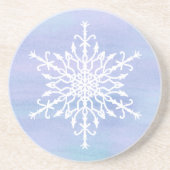 Elegante weiße Schneeflocke Weihnachten Getränkeuntersetzer (Vorne)