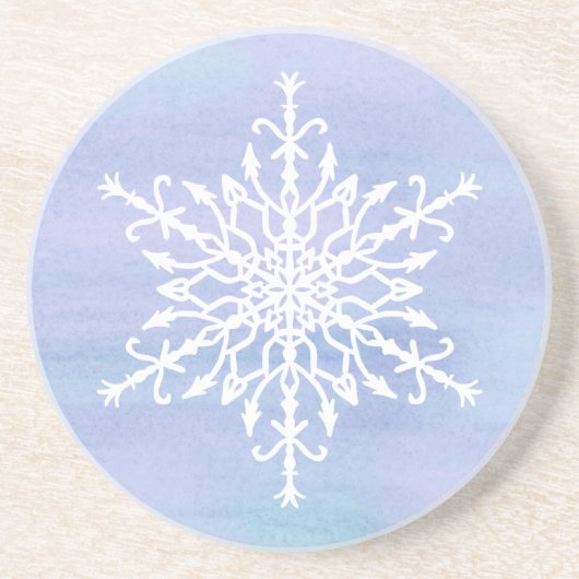 Elegante weiße Schneeflocke Weihnachten Getränkeuntersetzer (Vorne)