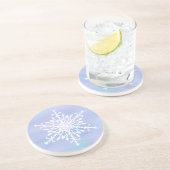 Elegante weiße Schneeflocke Weihnachten Getränkeuntersetzer (Seite)