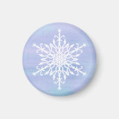 Elegante weiße Schneeflocke Weihnachten Magnet (Vorne)