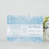 Elegante weiße Schneeflocken auf dem blauen Hochze (Stehend Vorderseite)