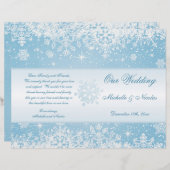 Elegante weiße Schneeflocken auf dem blauen Hochze (Vorne/Hinten)