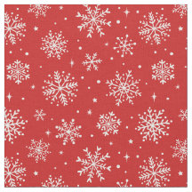 Elegante weiße Schneeflocken auf rotem Hintergrund