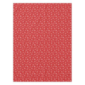 Elegante weiße Schneeflocken auf rotem Hintergrund Tischdecke (Vorderseite)