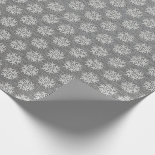 Elegante weiße Schneeflocken Minimalistisch Geschenkpapier (Ecke)