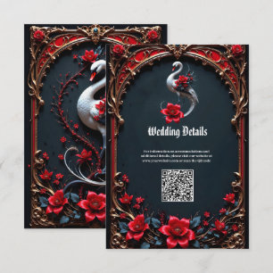 Elegante Weiße-Schwan-Hochzeitskollektion Begleitkarte