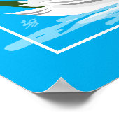 Elegante weiße Schwäne auf blauem Wasser Poster (Ecke)