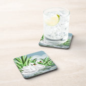 Elegante Weiße Schwäne Getränkeuntersetzer (Rechte Seite)