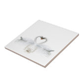 Elegante weiße Schwäne in Liebe Fliese (Seite)