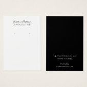 Elegante weiße Schwarz-Minimal-Ohrring-Display-Kar (Vorne & Hinten)