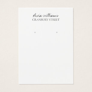 Elegante weiße Schwarz-Minimal-Ohrring-Display-Kar