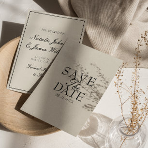 Elegante weiße schwarze alte Geldvornehme Retro-Ho Save The Date