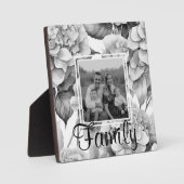 Elegante weiße, schwarze, blumenfarbene Aquarell Fotoplatte (Vorderseite)