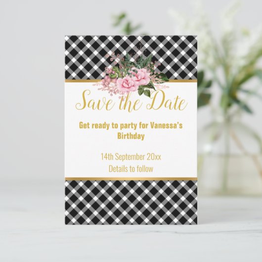 ELEGANTE WEISSE SCHWARZE, ÜBERPRÜFTE ANTWORT RSVP- (Stehend Vorderseite)