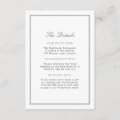 Elegante weiße Seite Grüne Hochzeitdetails Beilage Begleitkarte (Vorderseite)