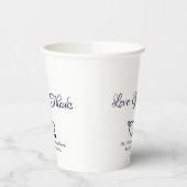 Elegante, weiße Skriptherzen Hochzeit Pappbecher (Links)