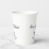 Elegante, weiße Skriptherzen Hochzeit Pappbecher (Rechts)