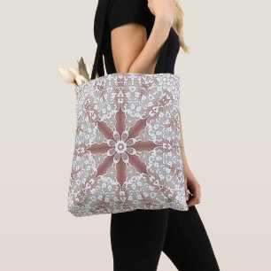 Elegante weiße Spitze Blumen Henkeltasche Tasche