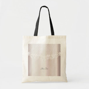 Elegante weiße Spitze Blumen Henkeltasche Tragetasche