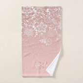 Elegante weiße Spitze mit Blumen und Badhandtuch Set (Handtuch)