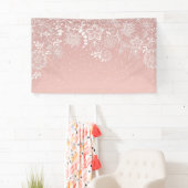 Elegante weiße Spitze mit Blumen und Banner (Insitu)