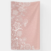 Elegante weiße Spitze mit Blumen und Banner (Vertikal)