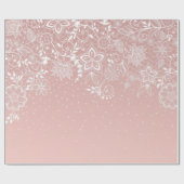 Elegante weiße Spitze mit Blumen und Geschenkpapier (Flach)