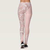 Elegante weiße Spitze mit Blumen und Leggings (Rückseite)