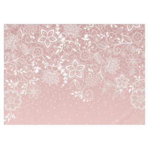 Elegante weiße Spitze mit Blumen und Tischdecke
