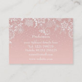 Elegante weiße Spitze mit Blumen und Visitenkarte (Rückseite)