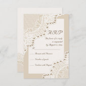 Elegante weiße Spitze mit Perlen Hochzeit RSVP Ant (Vorne/Hinten)