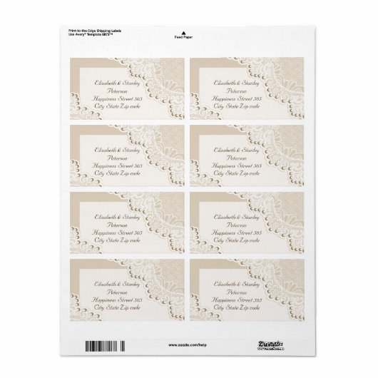 Elegante weiße Spitze mit Perlen Hochzeitstil (Vorne)