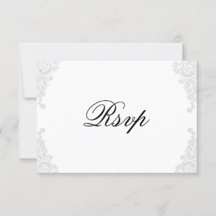 Elegante weiße Spitzen-RSVP-Karten RSVP Karte