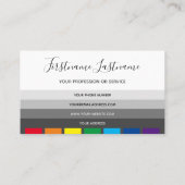 Elegante, weiße Streifen in der Regenbogenfarbe Visitenkarte (Rückseite)