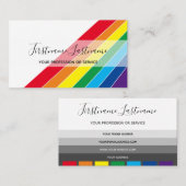 Elegante, weiße Streifen in der Regenbogenfarbe Visitenkarte (Vorne/Hinten)