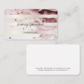 Elegante weiße Streifen | Moderne Kunst Visitenkarte (Vorne/Hinten)