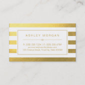 Elegante, weiße Streifen - schick und stilvoll Visitenkarte (Rückseite)