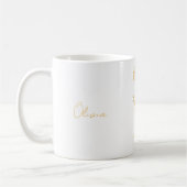 Elegante weiße Tasse mit Orange Marigold Blume (Links)