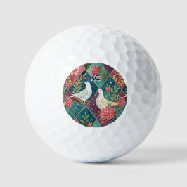 Elegante weiße Tauben Rosa Blütenfarben und geomet Golfball