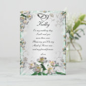 Elegante weiße Trauzeugin Einladung (Stehend Vorderseite)