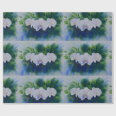 Elegante, weiße tropische Boho-Orchideen Geschenkpapier (Flach)